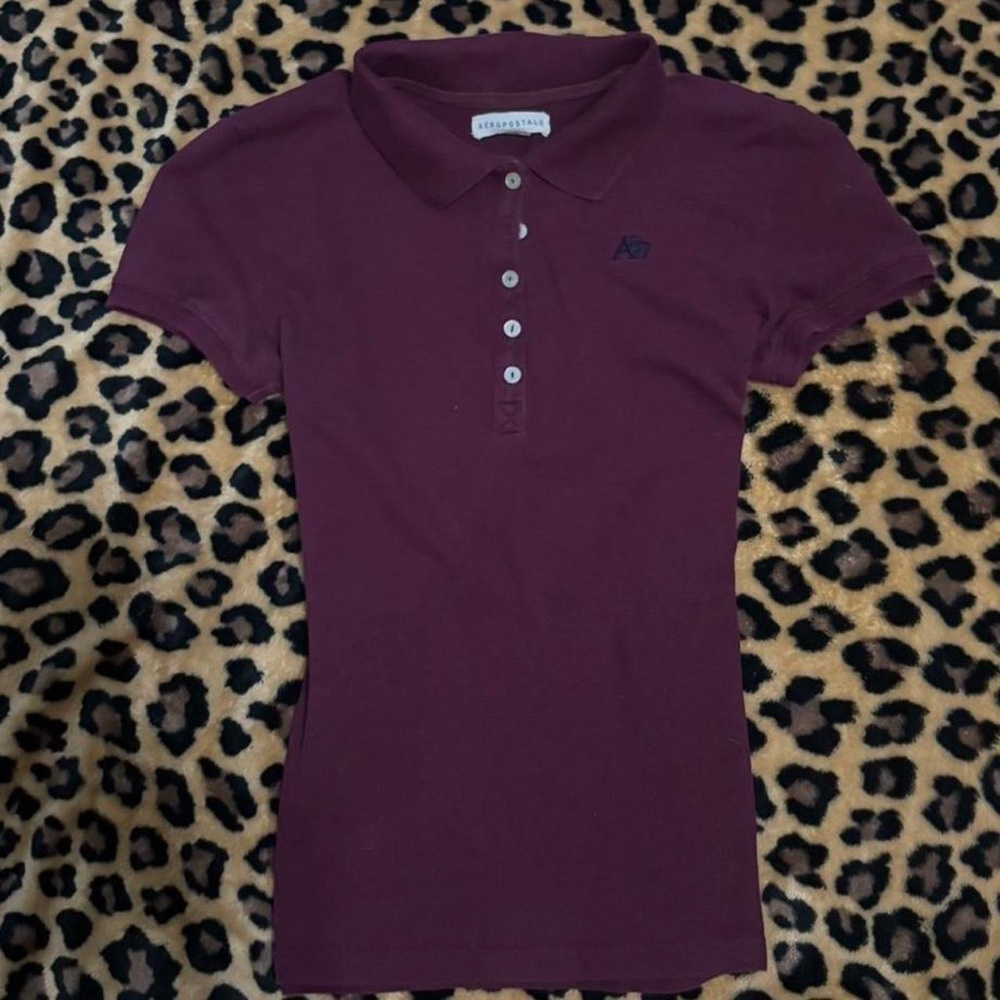 Abercrombie & Fitch Burgundy Polo Shirt